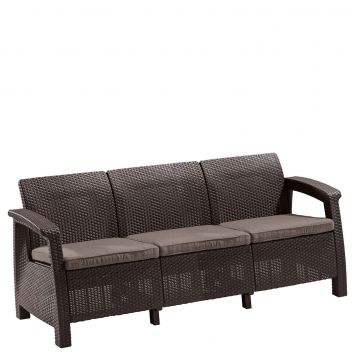 Canapea 3 locuri maro Keter Corfu Love Seat