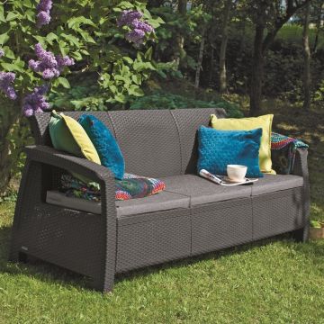 Canapea 3 locuri graphite Keter Corfu Love Seat