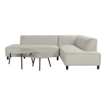 Canapea de grădină gri deschis din aluminiu (cu colț pe partea dreaptă) Monaco – Hartman