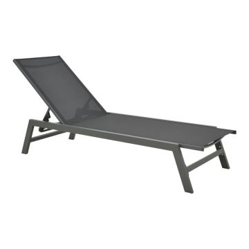 Sezlong Boka, Pako World, Alb, Aluminiu, Negru, 60x192x31 cm